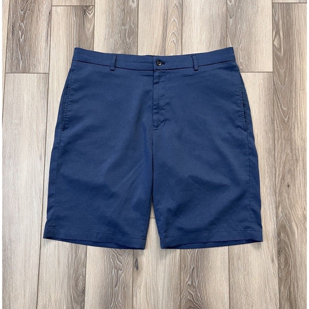Walter Hagen Golf Shorts Mens 34 Blue 10” Stretch Flat Front Chino Essentials
